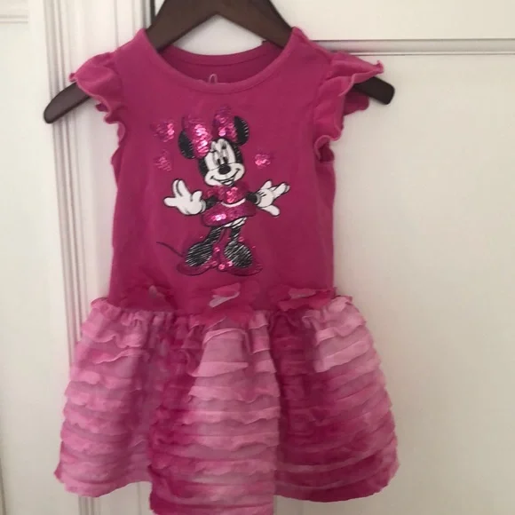 chinese dress ladies Pink Minnie Mouse dress with white trim and pink tutu – LoverDovers main image 1